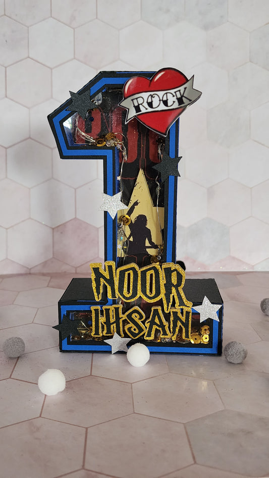 3D Letter and Number Block Standard Size - Rock Star / Rock 'N' Roll