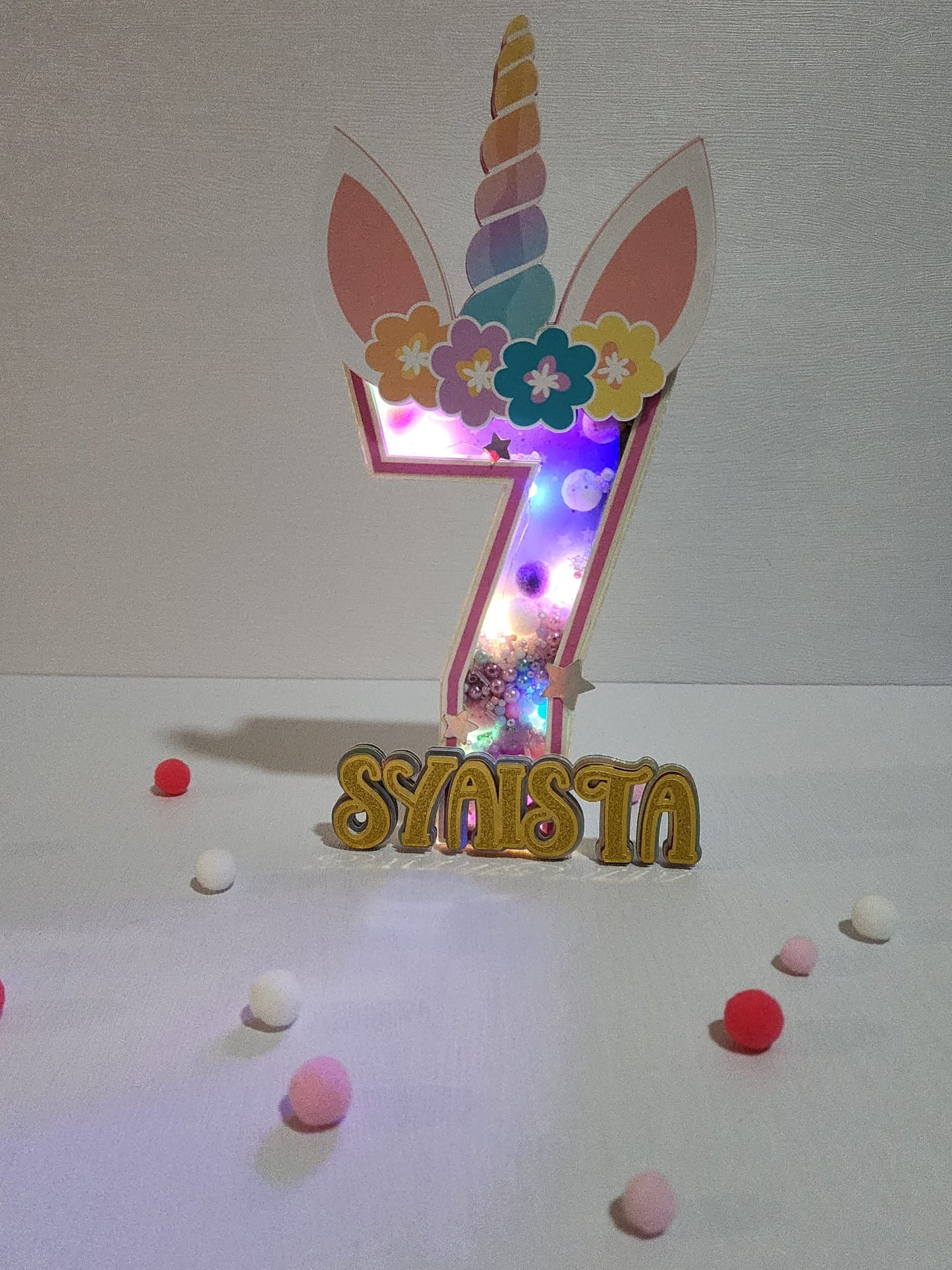 3D Letter and Number Block Standard Size - Unicorn
