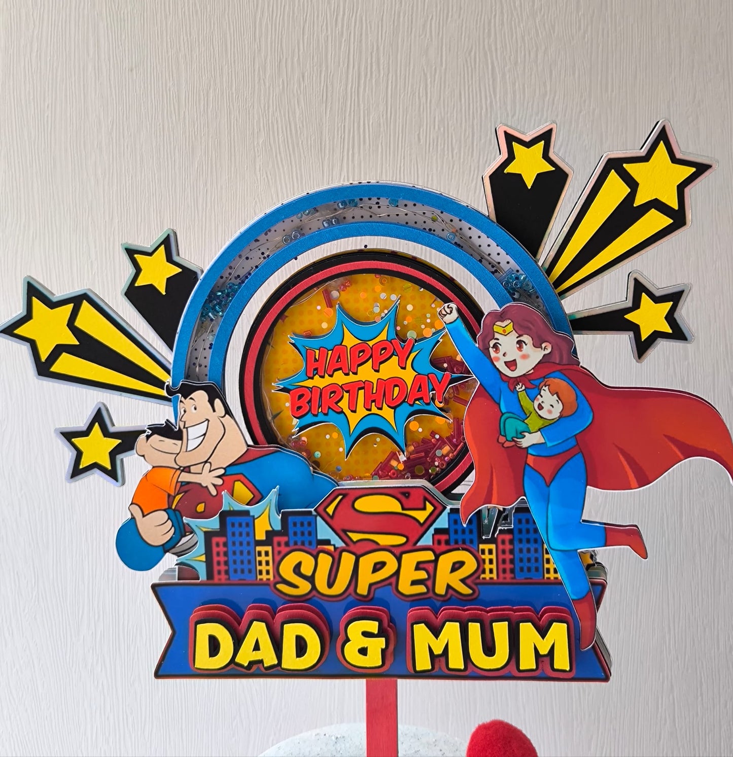 Cake Topper - Super Dad & Mum