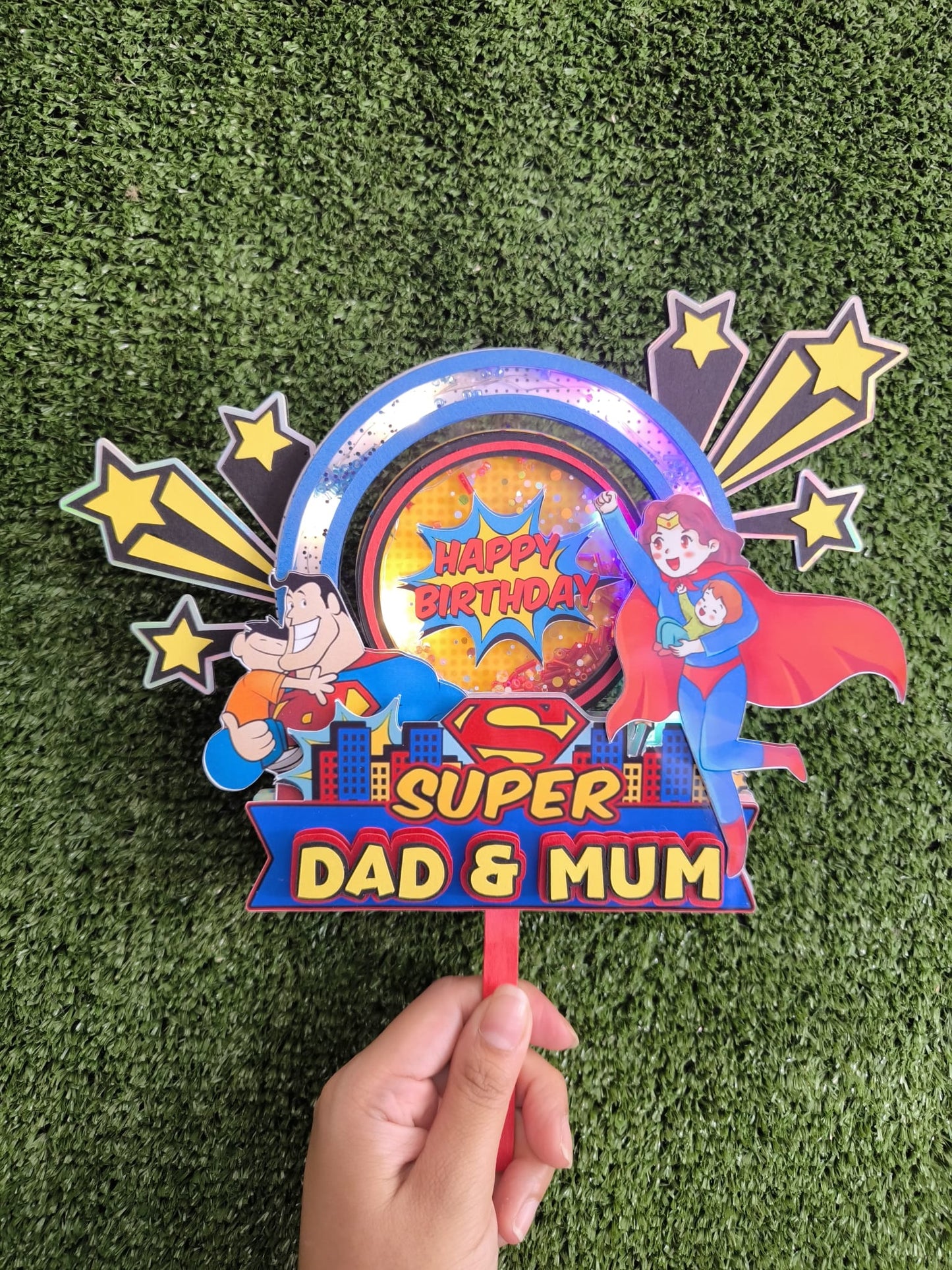 Cake Topper - Super Dad & Mum