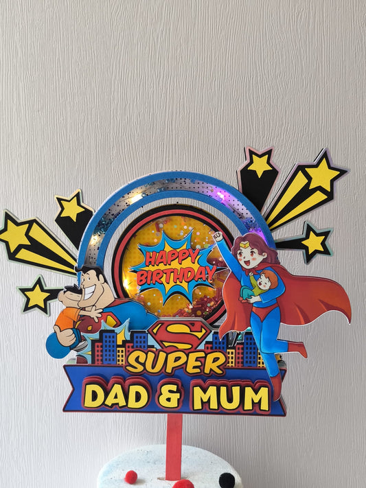 Cake Topper - Super Dad & Mum