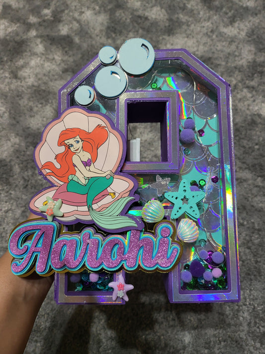 3D Letter or Number Block - Mermaid theme
