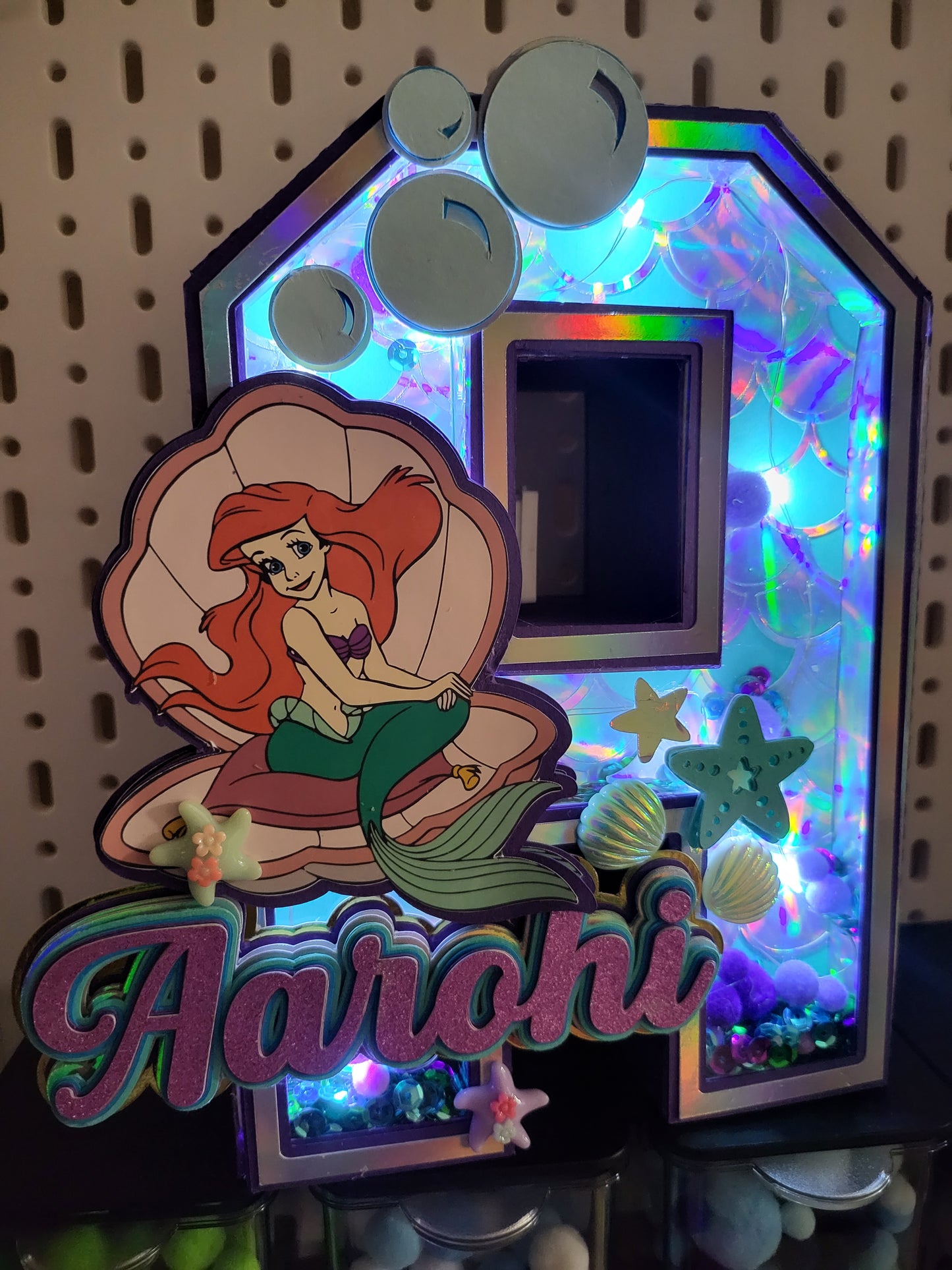 3D Letter or Number Block - Mermaid theme