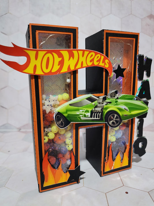 3D Letter or Number Block - Standard size - Hot Wheels