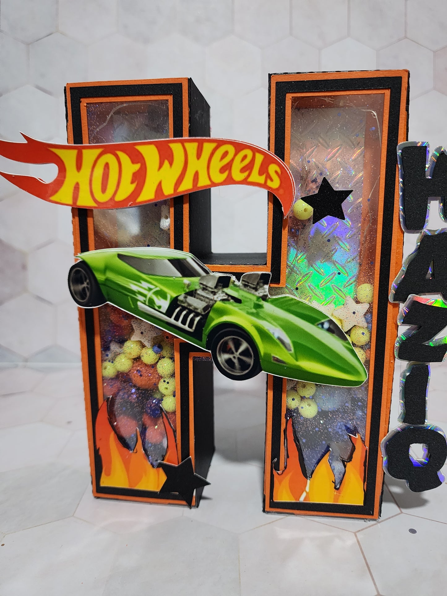 3D Letter or Number Block - Standard size - Hot Wheels