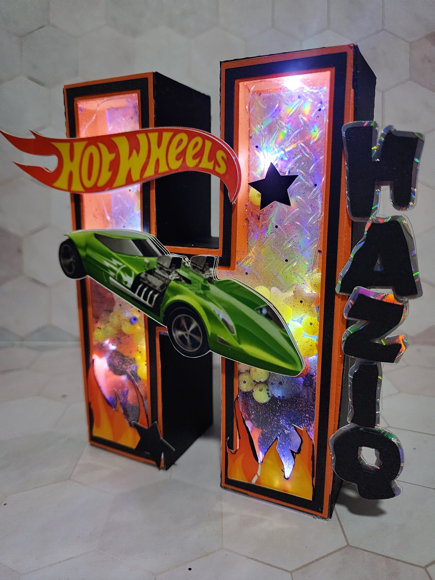 3D Letter or Number Block - Standard size - Hot Wheels