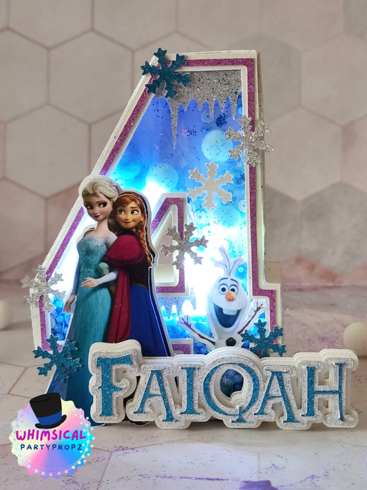 3D Letter and Number Block Standard Size - Princess Anna & Princess Elsa Frozen