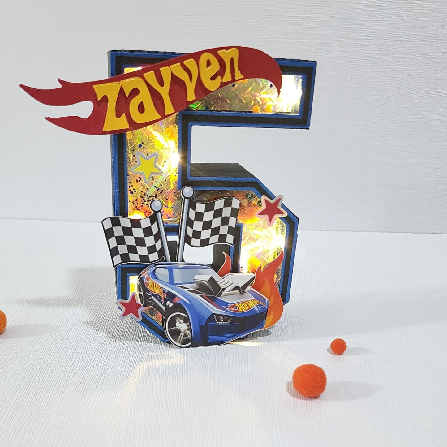 3D Letter or Number Block - Standard size - Hot Wheels - Version 2