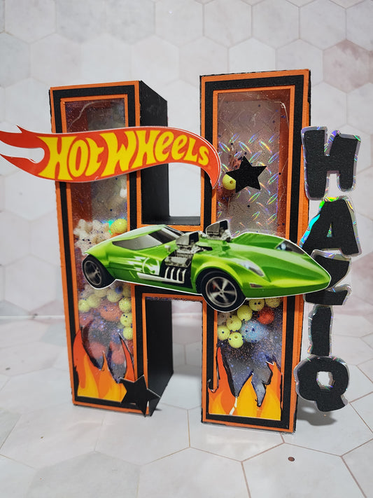 3D Letter or Number Block - Standard size - Hot Wheels