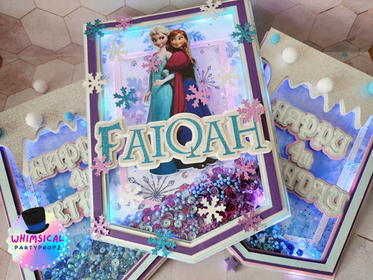 Princess Anna and Princess Elsa, Frozen - WHIMSICAL 3-flags banner