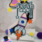 3D Letter or Number Block - Standard size - Spaceship, to the moon theme